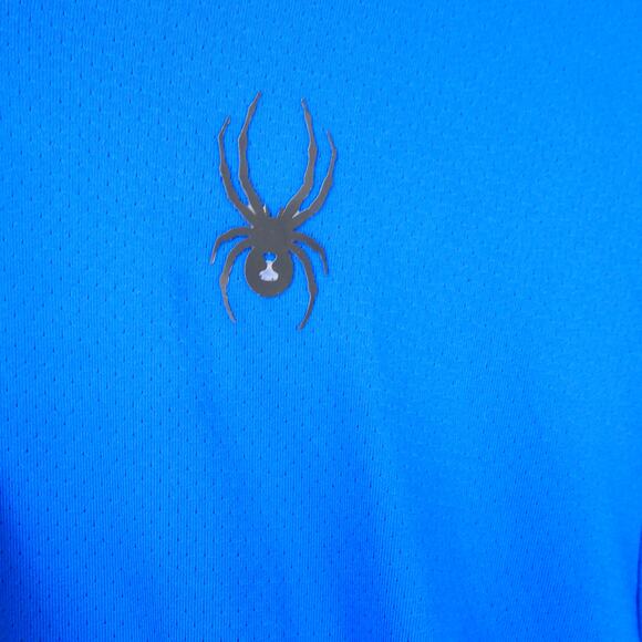 NEW Spyder Active  Men's  Medium Long Sleeve 1/4 Quarter Zip Shirt  Royal Blue - Picture 6 of 13